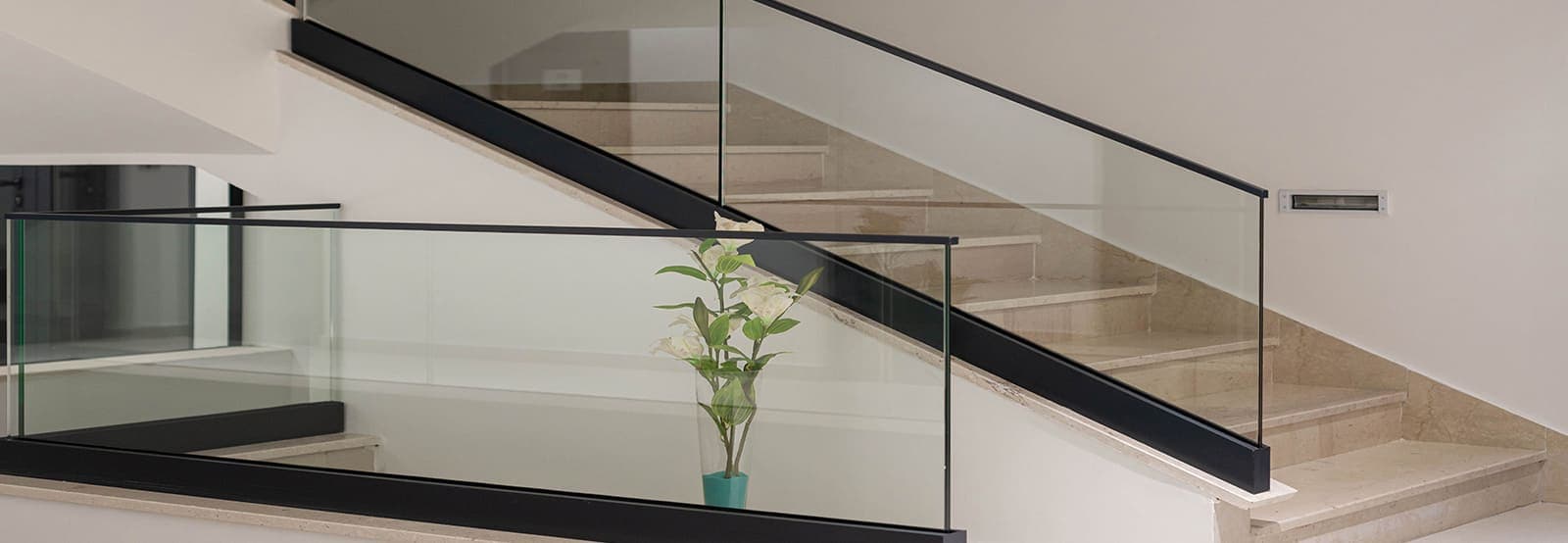 Glass railings for stairs